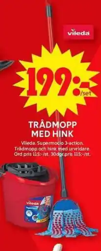 ICA Maxi VILEDA Trådmopp med hink erbjuda
