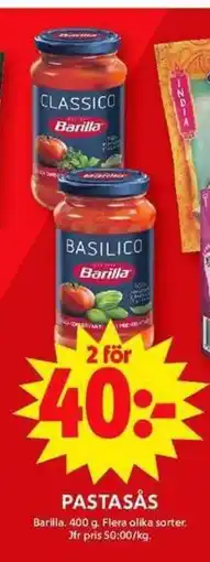 ICA Maxi BARILLA Pastasås erbjuda