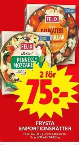 ICA Maxi FELIX Frysta enportionsrätter erbjuda