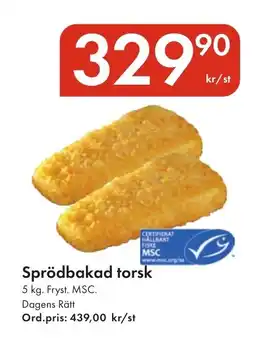 Snabbgross Sprödbakad torsk erbjuda