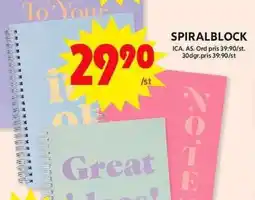 ICA Maxi SPIRALBLOCK erbjuda