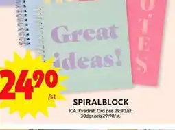 ICA Maxi SPIRALBLOCK erbjuda