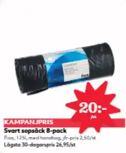 Hemköp Svart sopsäck 8-pack erbjuda
