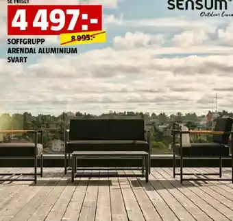 Bauhaus SOFFGRUPP ARENDAL ALUMINIUM SVART erbjuda