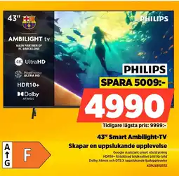 Power 43" Smart Ambilight-TV Skapar en uppslukande upplevelse erbjuda