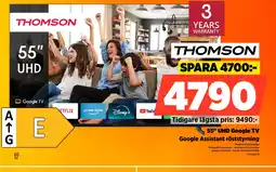 Power THOMSON 55" UHD Google TV Google Assistant röststyrning erbjuda