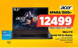 Power ACER Nitro V 15 Snabb 165 Hz-display erbjuda