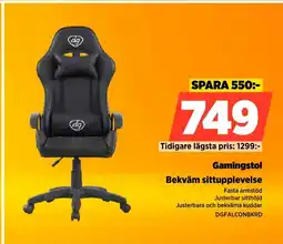 Power Gamingstol Bekväm sittupplevelse erbjuda