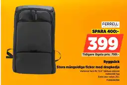 Power Ryggsäck Stora mångsidiga fickor med dragkedja erbjuda