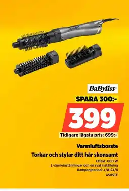 Power BaByliss Varmluftsborste erbjuda