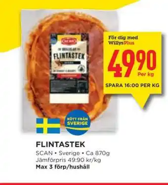 Willys Flintastek erbjuda