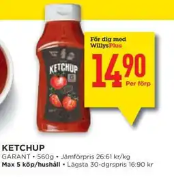 Willys Ketchup erbjuda