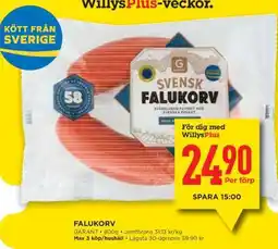 Willys Falukorv erbjuda