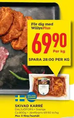 Willys SKIVAD KARRÉ erbjuda
