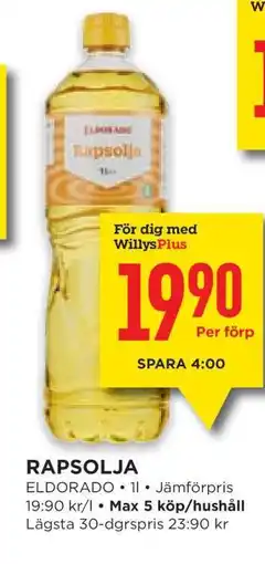 Willys Rapsolja erbjuda