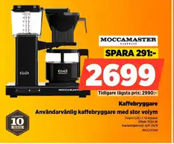 Power MOCCAMASTER Kaffebryggare erbjuda