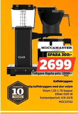 Power MOCCAMASTER Kaffebryggare erbjuda