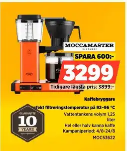 Power MOCCAMASTER Kaffebryggare erbjuda