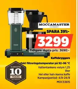 Power MOCCAMASTER Kaffebryggare erbjuda