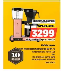Power MOCCAMASTER Kaffebryggare erbjuda