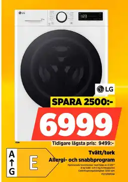 Power LG Tvätt/tork erbjuda