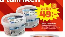 Stora Coop Extra stora räkor, SEK 49 erbjuda