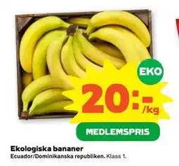 Stora Coop Ekologiska bananer, Medlemspris erbjuda