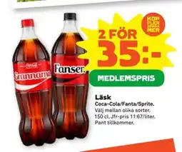 Stora Coop Läsk, Medlemspris erbjuda