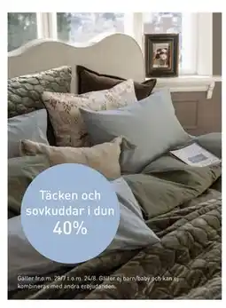 Hemtex Täcken och sovkuddar i dun erbjuda