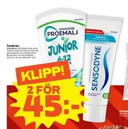 Stora Coop Tandkräm, SEK 45 erbjuda
