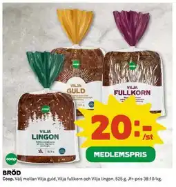 Coop BRÖD, Medlemspris erbjuda