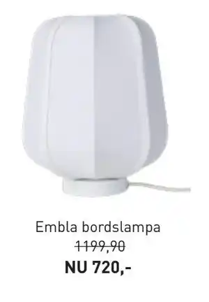 Hemtex Embla bordslampa, SEK 720 erbjuda