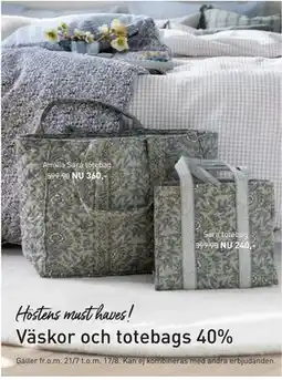 Hemtex Väskor och totebags 40% erbjuda