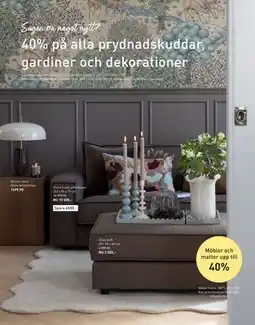 Hemtex 40% på alla prydnadskuddar, gardiner och dekorationer erbjuda
