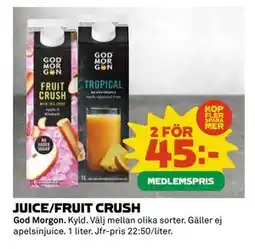 Coop JUICE/FRUIT CRUSH, Medlemspris erbjuda