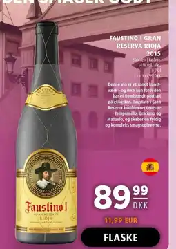 Scandinavian Park FAUSTINO I GRAN RESERVA RIOJA 2015 erbjuda