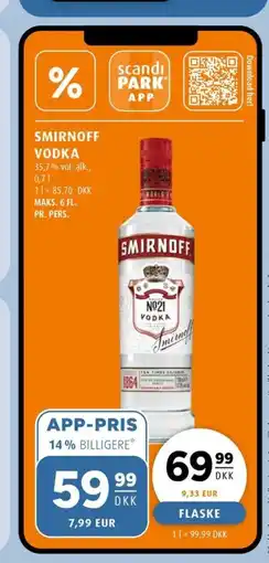 Scandinavian Park SMIRNOFF VODKA erbjuda
