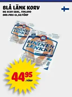 Nelins Blå länk korv erbjuda