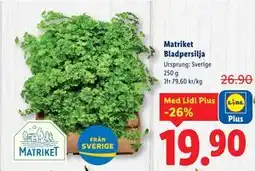 Lidl Matriket Bladpersilja, Pris i appen erbjuda