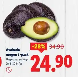 Lidl Avokado mogen 3-pack, SEK 24.9 erbjuda