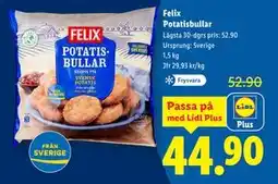 Lidl Felix Potatisbullar, Pris i appen erbjuda