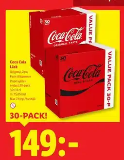 Lidl Coca Cola Läsk, SEK 149 erbjuda