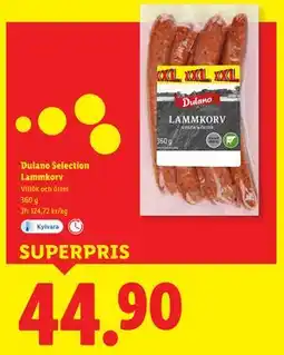 Lidl Dulano Selection Lammkorv, SEK 44.9 erbjuda