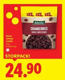 Lidl Alesto Torkade tranbär, SEK 24.9 erbjuda