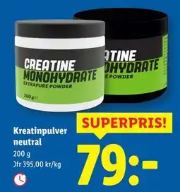 Lidl Kreatinpulver neutral, SEK 79 erbjuda
