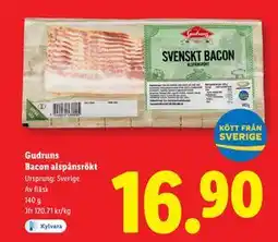 Lidl Gudruns Bacon alspånsrökt, SEK 16.9 erbjuda