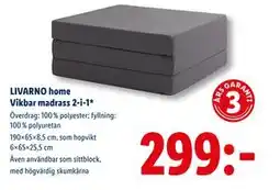 Lidl LIVARNO home Vikbar madrass 2-i-1, SEK 299 erbjuda