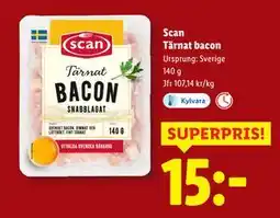 Lidl Scan Tärnat bacon, SEK 15 erbjuda