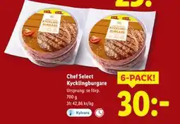 Lidl Chef Select Kycklingburgare, SEK 30 erbjuda