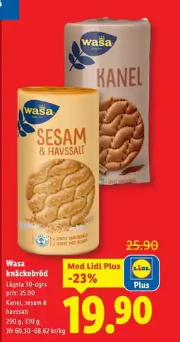Lidl Wasa knäckebröd, Pris i appen erbjuda